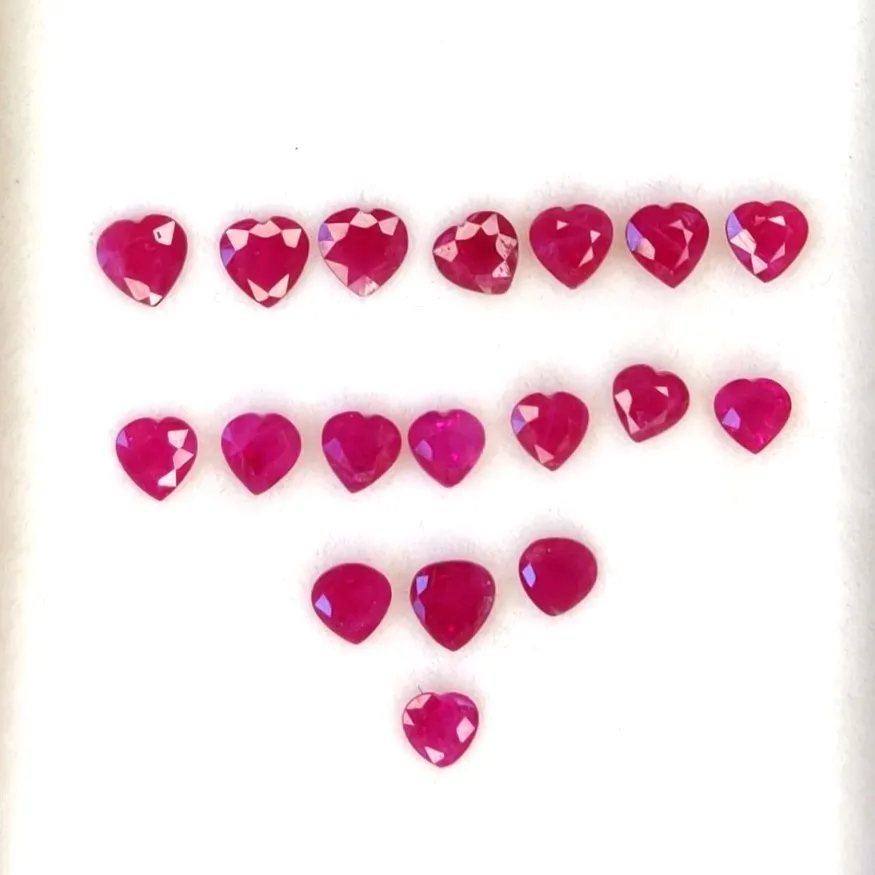 Burma Ruby Heart Shape Loose Gemstone 4mm 5mm Fine Quality Top Cut Best Selling Price for Jewelry Application