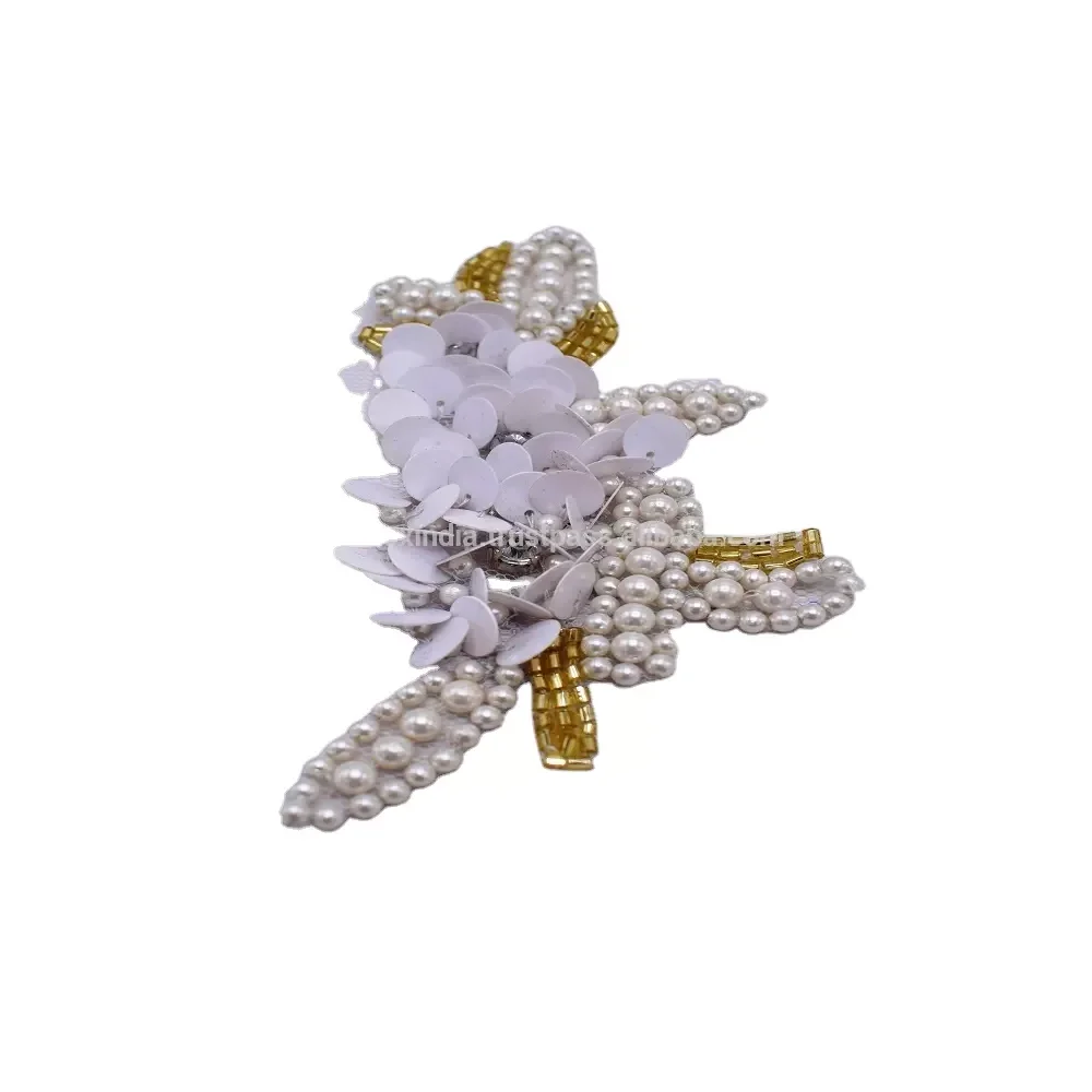 Newest Product Rhinestone Bead Applique Clothing Beaded Patch