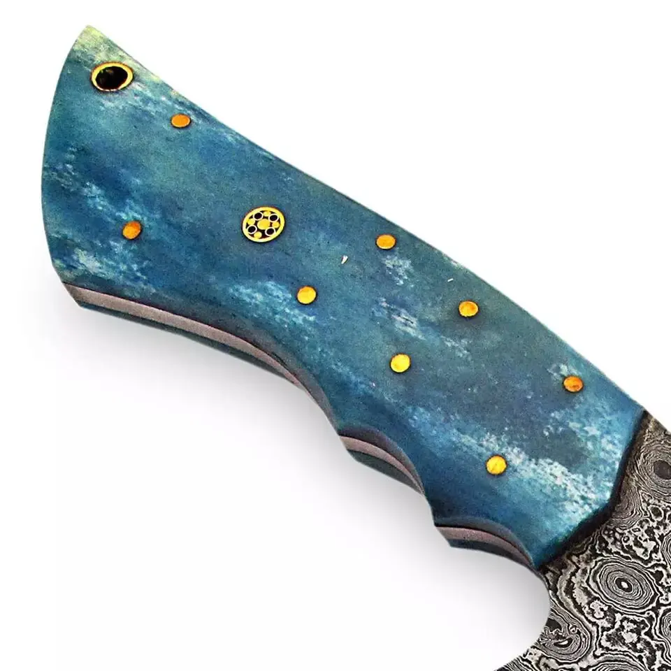 Custom Handmade Damascus Steel   Chef Cleaver Kitchen Knife Vegetables Cutting Knife  With Cover