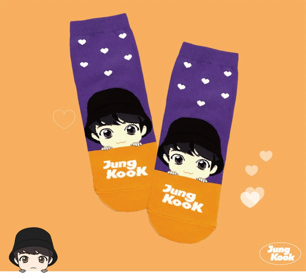 Official Tinytan face socks Korea gift army fanclub k-pop Bangtan boys goods merchandise custom made Suga Jung kook Jin RM
