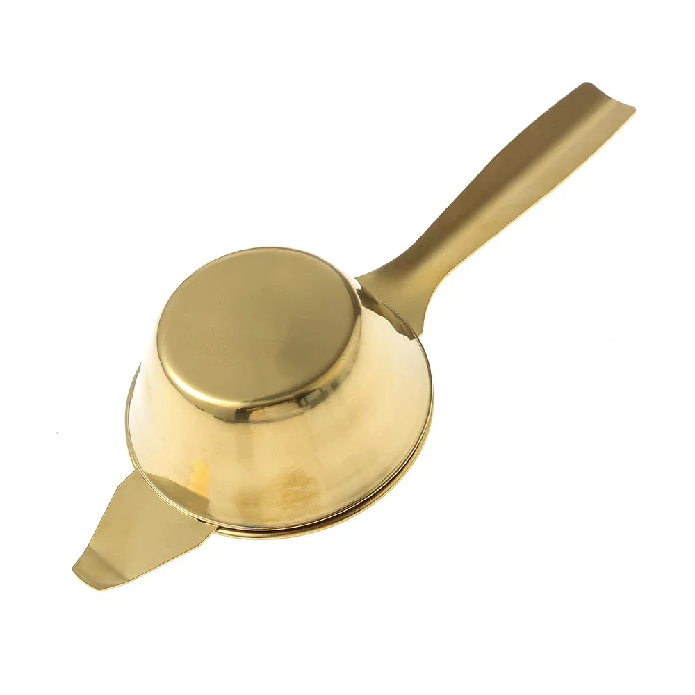 Stainless Steel Tea Strainer in Elegant Gold Color for Brewing Coffee and Tea Espresso at Home or in Hotels
