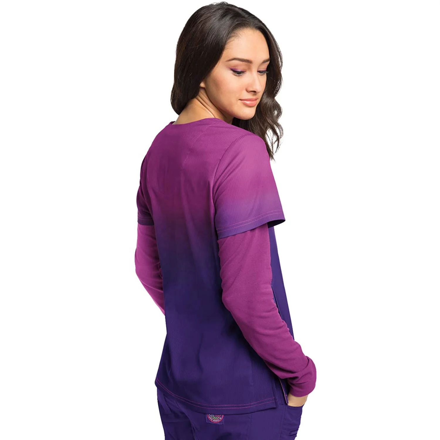 Zip Pocket Scrub Top for Women Uniform Set Jogger Scrub V-Neck Top Men Women Nursing Medical Workwear
