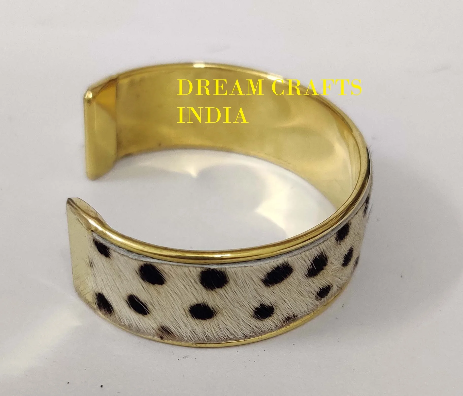 Antique Gold 2022 Latest Collection Cuff Bracelet 1 inch Wide Designer Leather Bangle Adjustable Size Boho Costume Jewelry