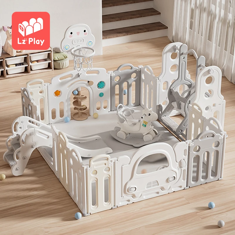 Baby Indoor Playground Sets Equipment Kids Mini Amusement Park Children Bedroom Softplay Plastic Swing And Slide Toddler Playpen