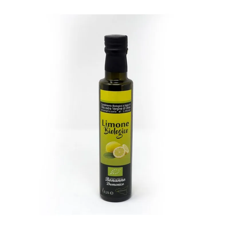 High Quality 100% Italian Organic Extra Virgin Olive Oil 0.25L flavored with premium quality natural lemon for sale