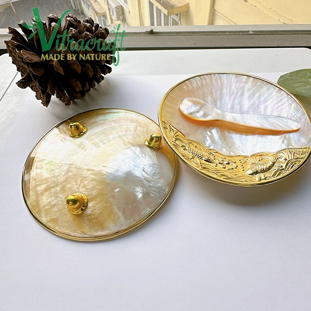 Handmade plate serving Caviar eggs Made from High Quality Natural Mother of Pearl shell Perfect for serving Caviar Size 10cm
