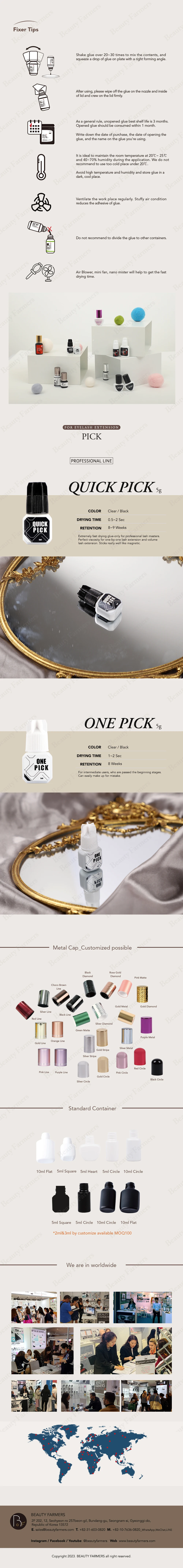 Korea High Quality Wholesale Eyelash Extension 0.5 Seconds Quick Pick & One Pick Glue Private Label OEM