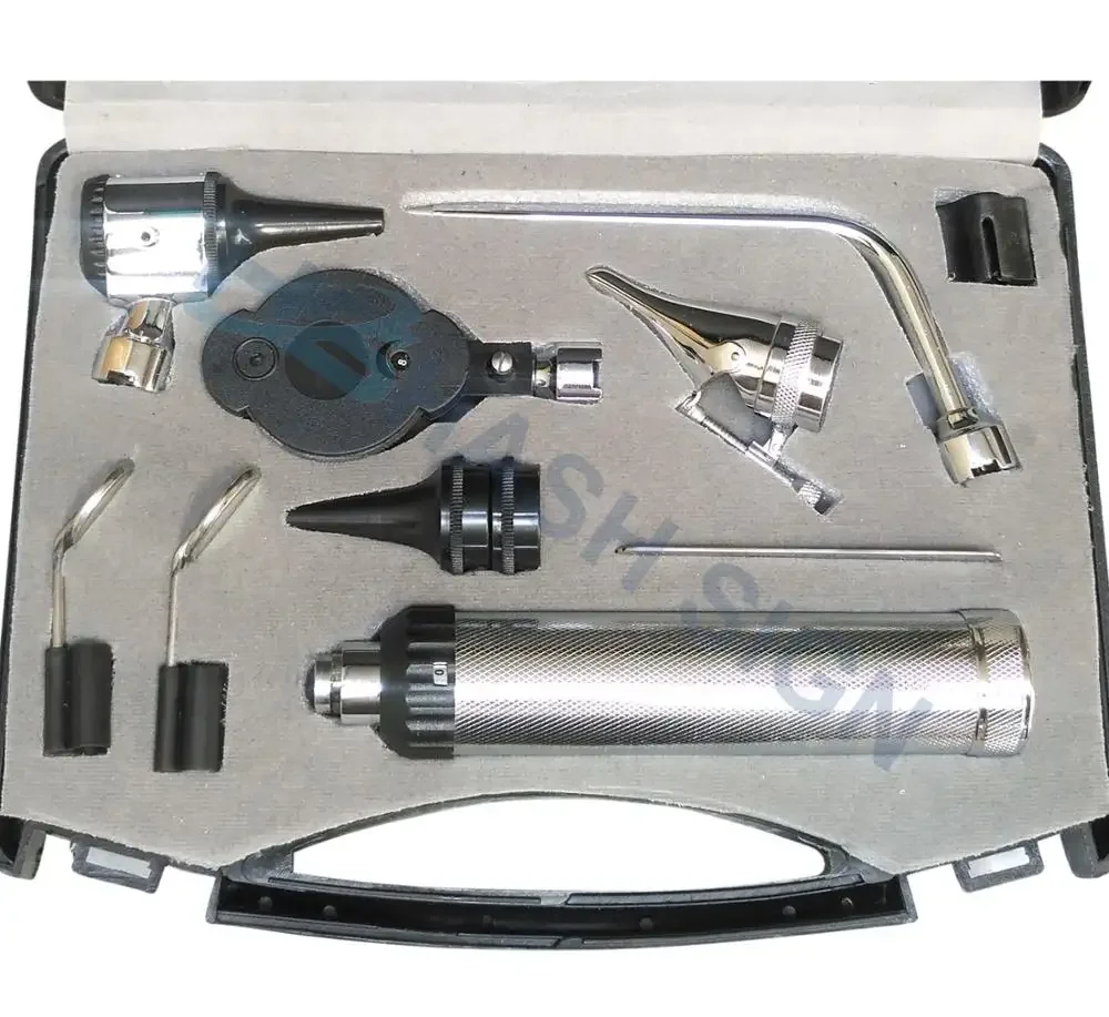 Professional ENT Opthalmoscope Otoscope Diagnostic Set / Throat Surgical Diagnostic Kit With Metal Handel / Clinic Diagnose Set