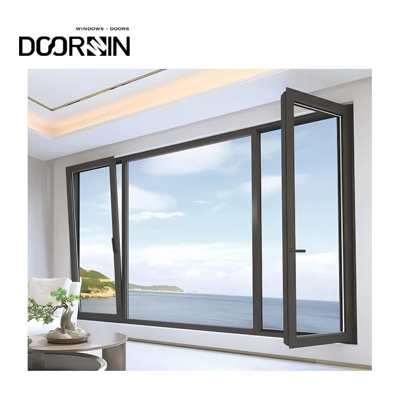 Panoramic Beach House Project minimalist Window Villa Sound Proof Hurricane Impact Thermal Break Aluminum Narrow Frame Windows