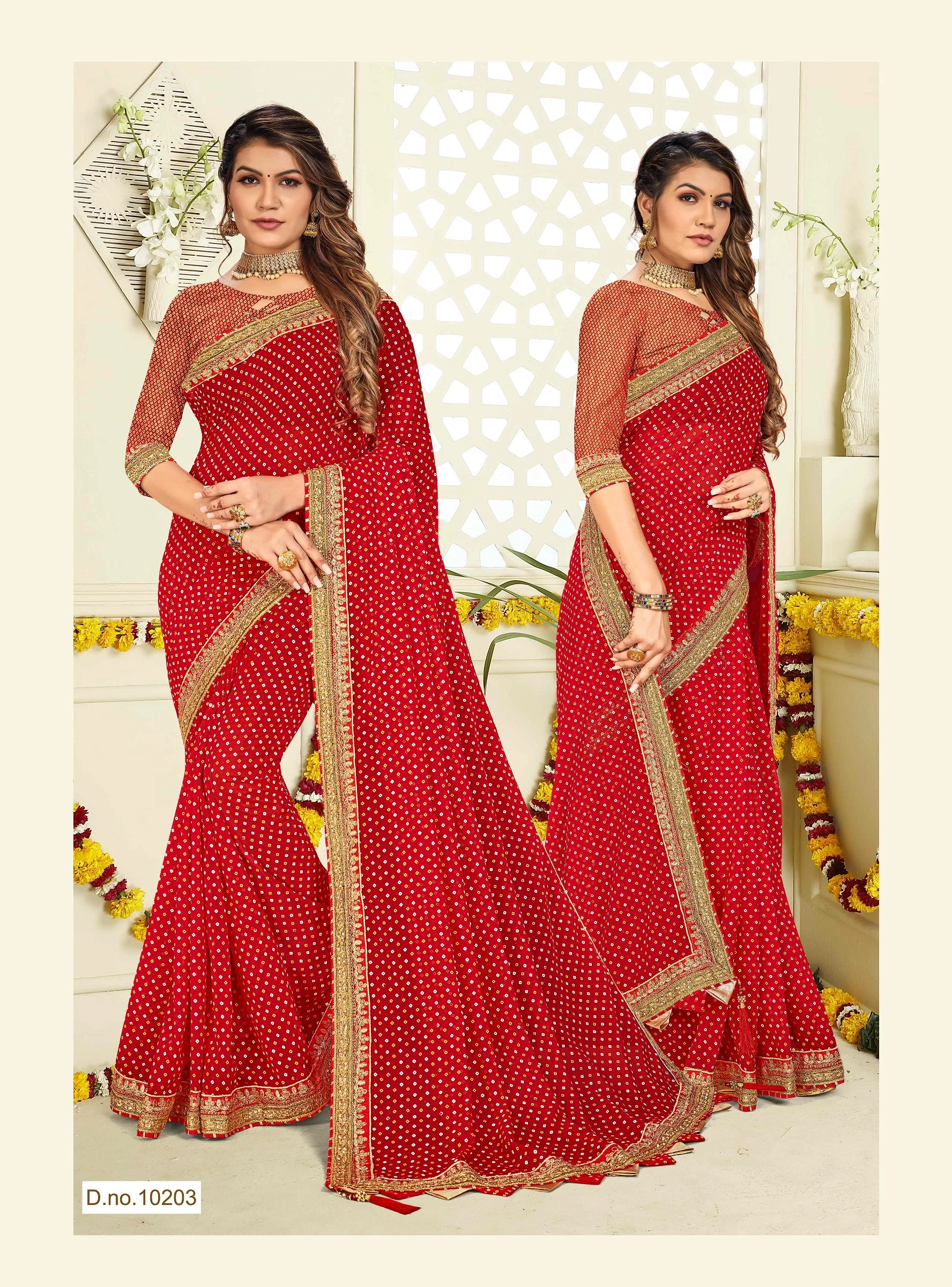 Top Selling Latest Design Women Digital Printed Georgette Saree With Heavy Printed Work Comfortable Fabric Saree from India