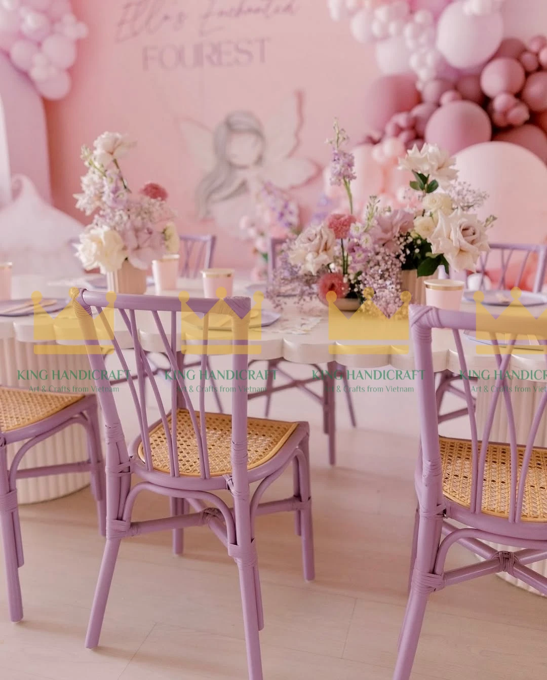 Kids Rattan Party Table and Chairs Set - Stylish, Durable Furniture for Outdoor Indoor Parties