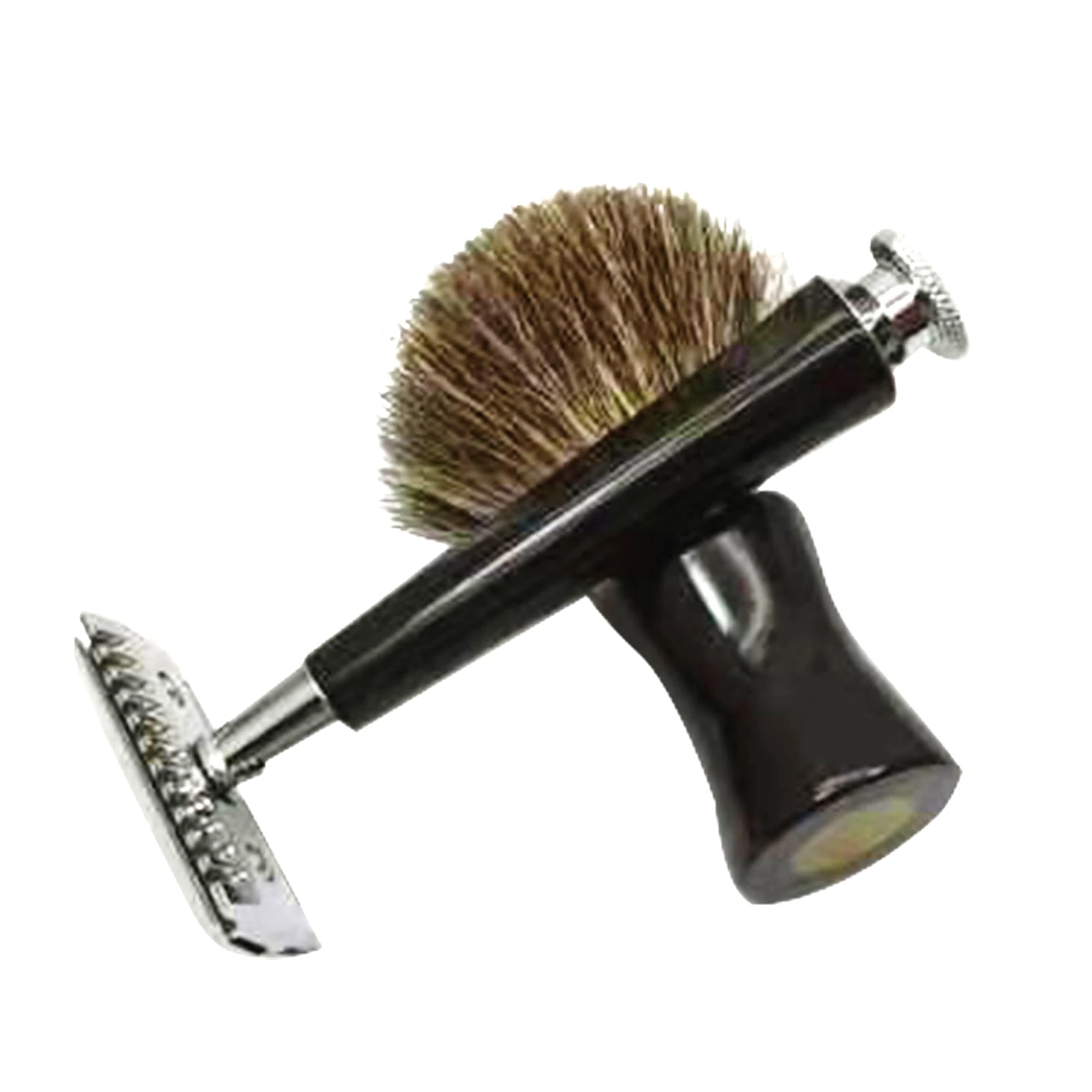 Высококачественный черный бритвенный набор с двойной безопасной бритвенной станцией и металлической подставкой для бритья для мужчин