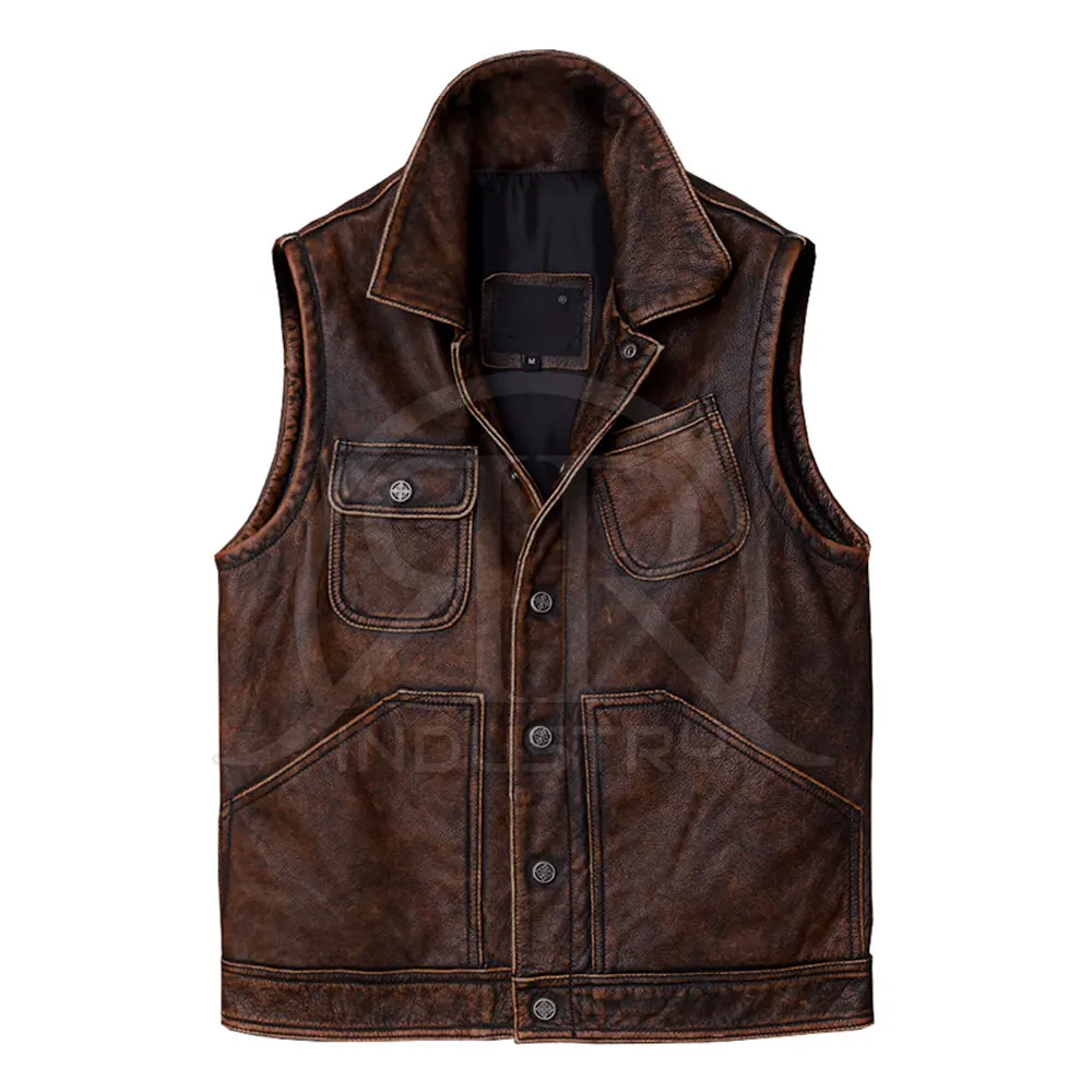 Hot Selling Men Clothing Leather Vest Men leather Vest New Fashion  Men leather Vest For Online Sale