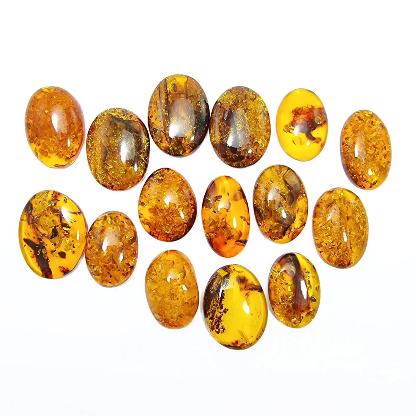 High Quality Amber Smooth Cabochon Gemstone Bulk Lot Loose  Stone Free Shape Flat Bottom Cabochons Stone Available Various Sizes