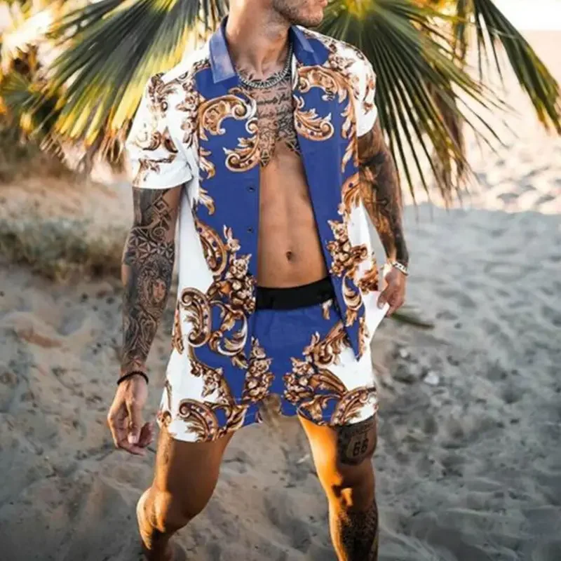 Hot Hawaii Hibiscus Print Cozy Lovers Clothing Custom Polynesian Tribal Casual Men Short Sleeve Dress Men Shirt Couples Suit