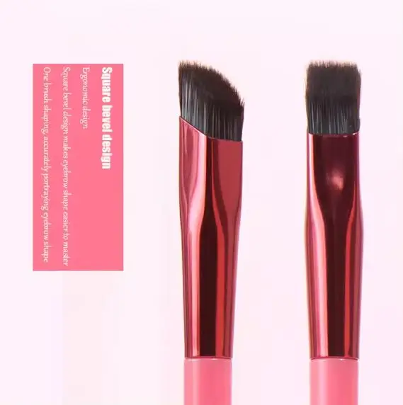 Private Label Makeup Brush Square Shape Eye Brow Synthetic Hair Single Eyebrow Single Branch Eyeliner Eye Angle Eyebrow Brush