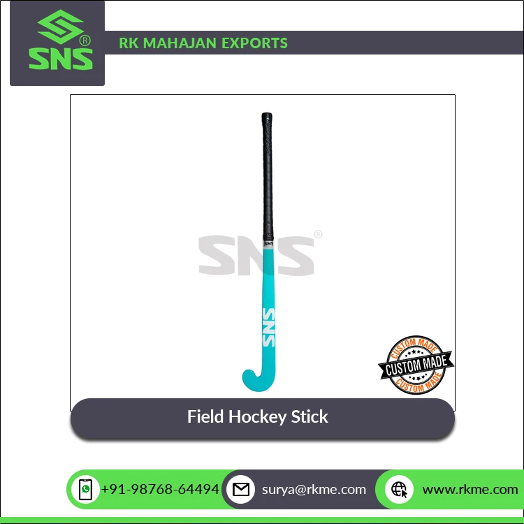 Premium PU Paint Finish 7-ply Laminated Blade and 3-ply Laminated Handle Wooden Field Hockey Stick from Indian Supplier