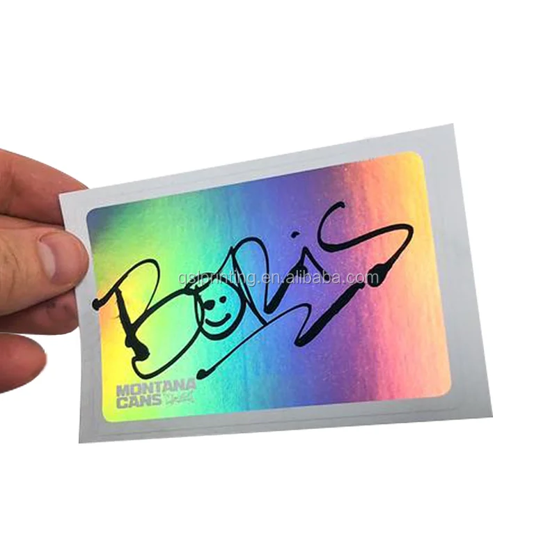 High Quality Blank Security Brittle White Vinyl Hologram Eggshell Label Stickers Paper Graffiti Sheet Custom