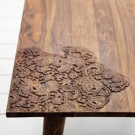 Top Selling Solid Teak Wood Coffee Table with Root Wood Side Table Disc and Different Shapes Design