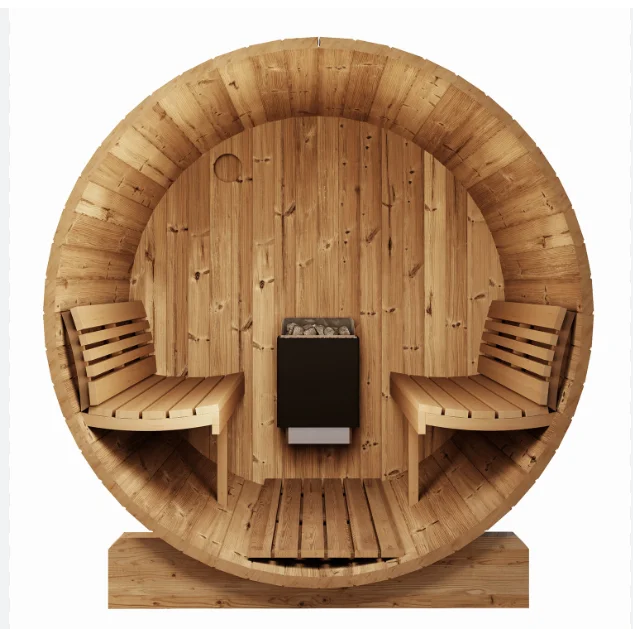 Sauna Barrel With Vestibule 4 Person Bath Steam And Model E7 Ergo-series Sauna Barrel