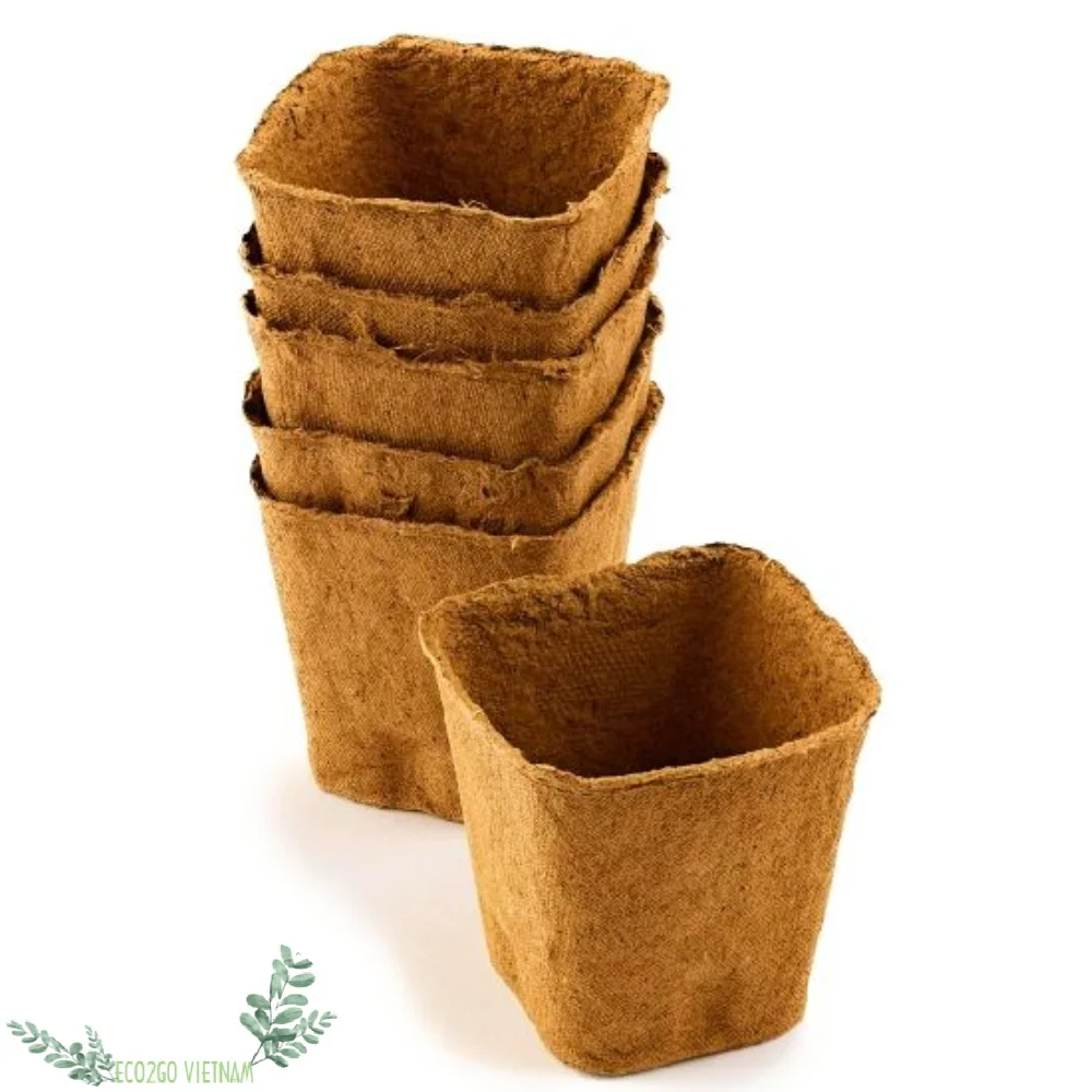 Coconut fiber pots natural biodegradable coco coir seed starter seedlings flower pots coconut coir pots