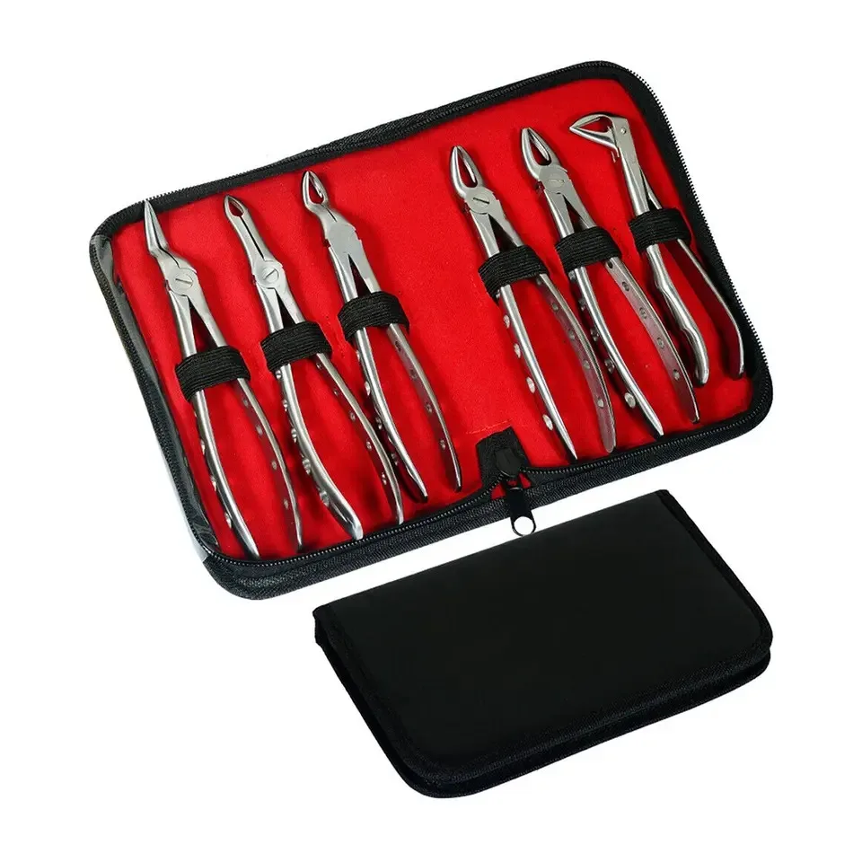 Зубные пинцеты набор 10 шт челюстно-лицевой хирургии зубные щипцы Профессиональный стоматолог Зуб Щипцы Комплект