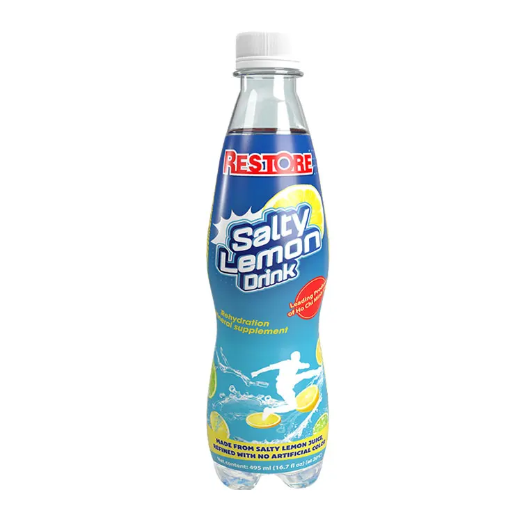 OEM Custom 495ml Salted Lemon Drink Bottle Natural Fermented Refined Carbonated Juice No Artificial Color Vietnam