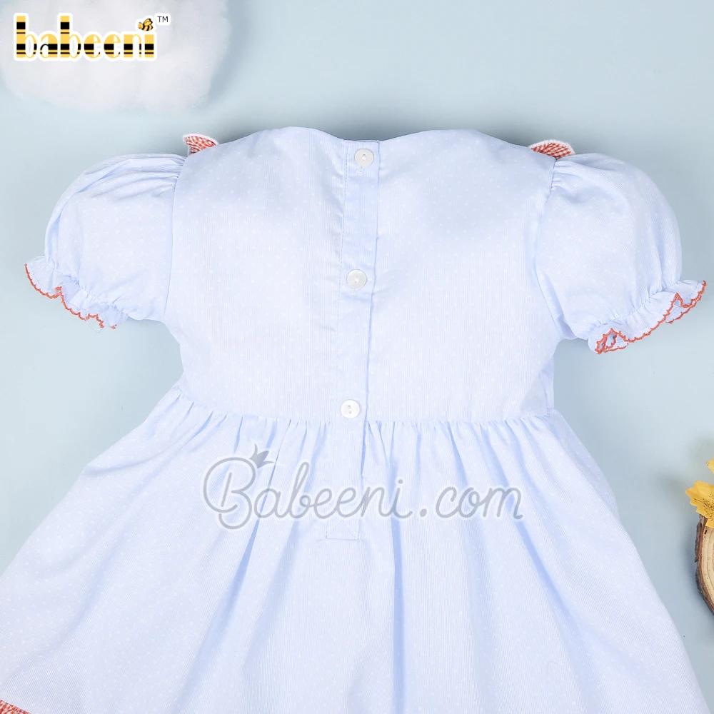 Pumpkin & leaves hand embroidery baby dress ODM OEM wholesale smocked girl dress high quality girls dresses - BB2800