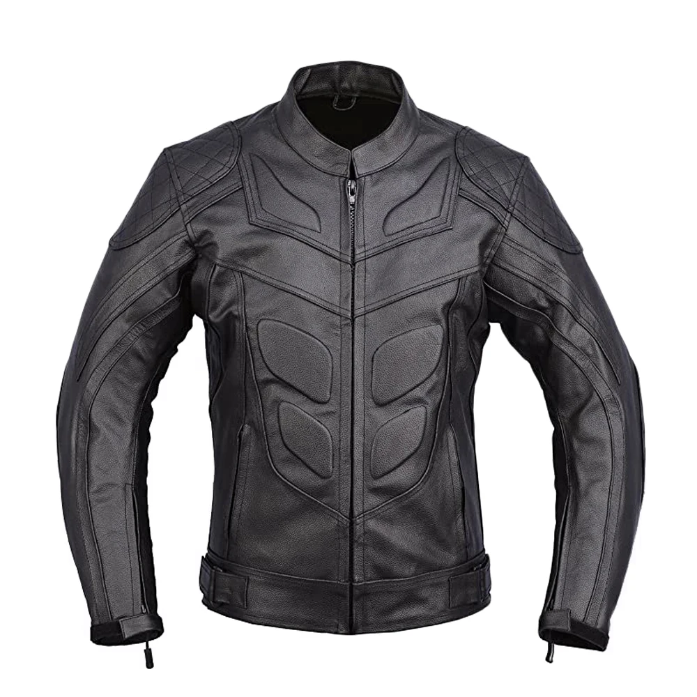 Custom men lambskin Leather Motorbike Protective Jacket wholesale price
