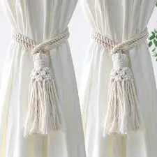 Curtain Tieback Macrame Boho String Tie Backs Housewarming Gift High Quality Tieback for Living Spaces