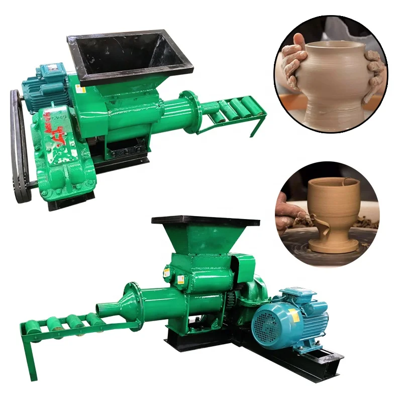 Vacuum clay extruder machine double shaft clay mixer mixing machine