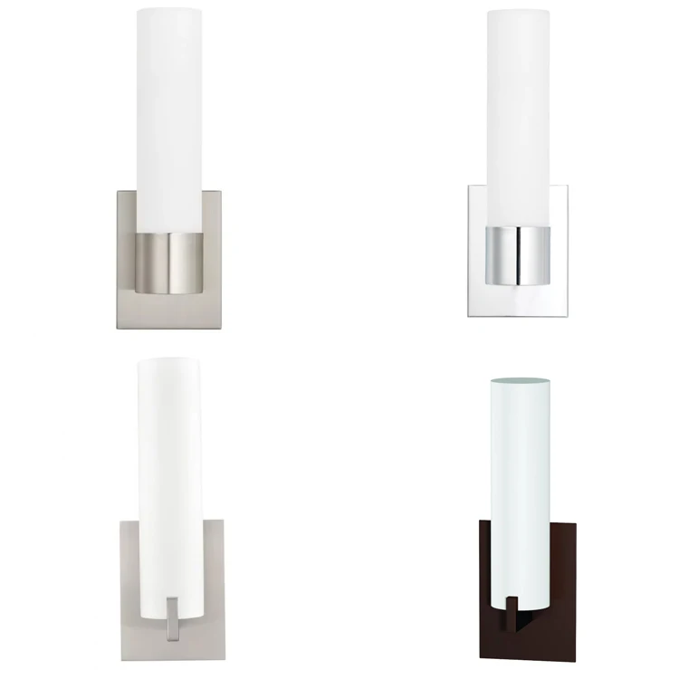 Bathroom Modern Hotel LED Wall Sconce Brushed Nickel Wall Lamp Vanity Light Fixtures for Bathroom with Frosted Glass Shade