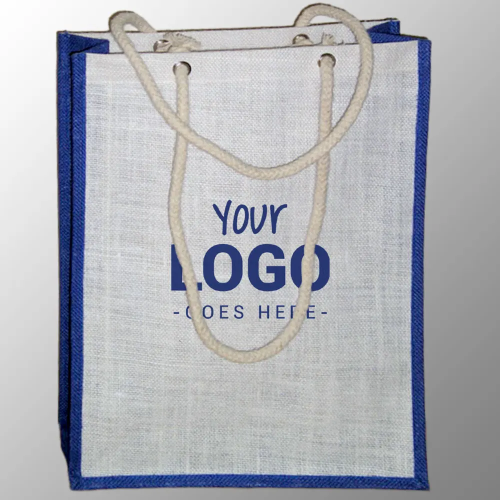 Wholesale Hessian color jute Bags Custom Printed Eco Friendly Burlap Jute Shopping Bag With Rope handles  Dyed jute bags