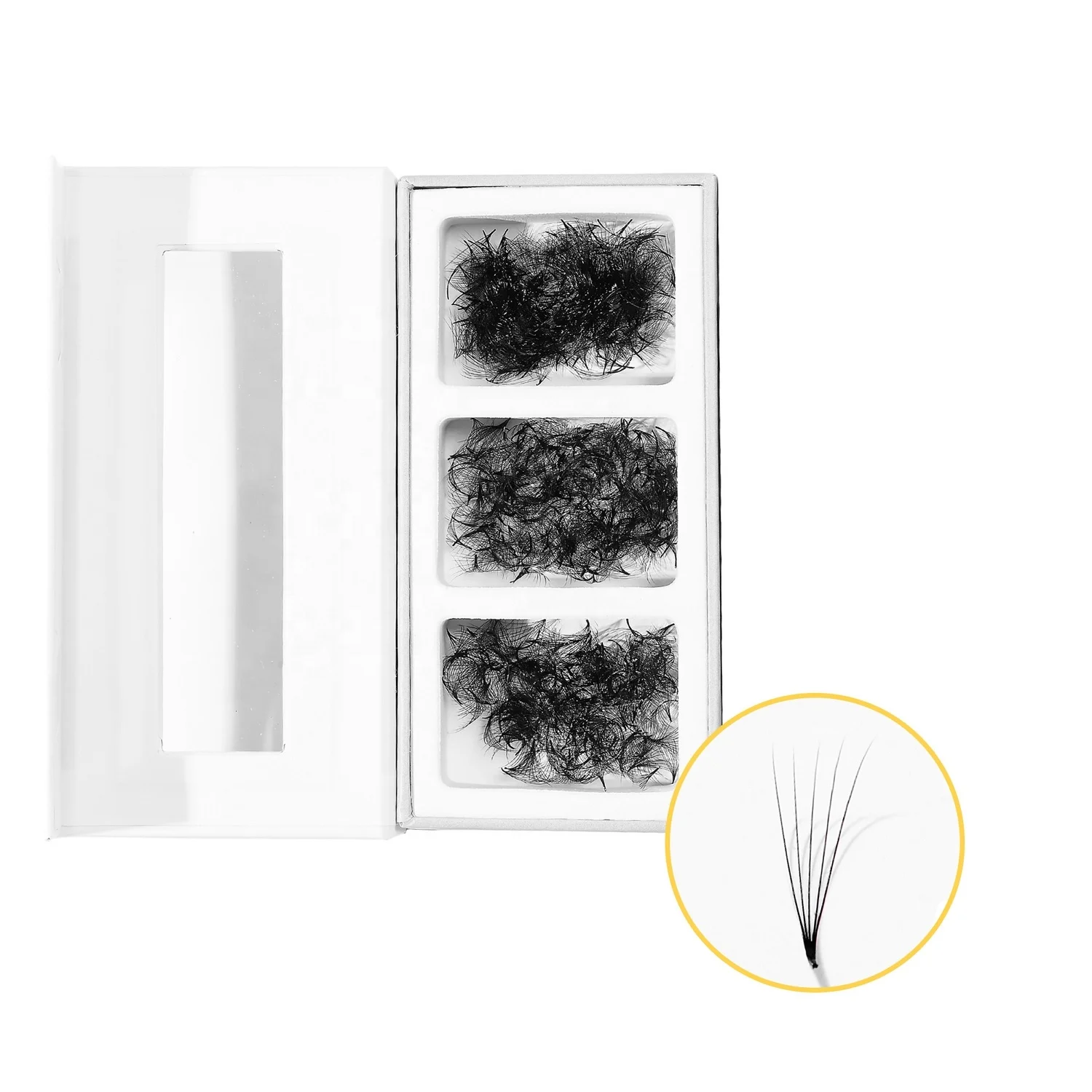 Korea PBT fiber factory handmade 5D 0.07 C CC D curl promade loose fans mink eyelash extensions premade volume fans