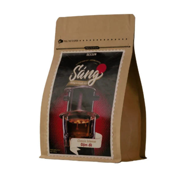 Ground Coffee SANG Intense Classic Vietnam traditional strong 250G per bag Rexsun brand made in Viet Nam with high quality