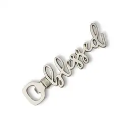 E-commerce Hot Selling Top Trending Blessed Text Metal Bottle Openers in Silver Color Bar & Wine Accessories