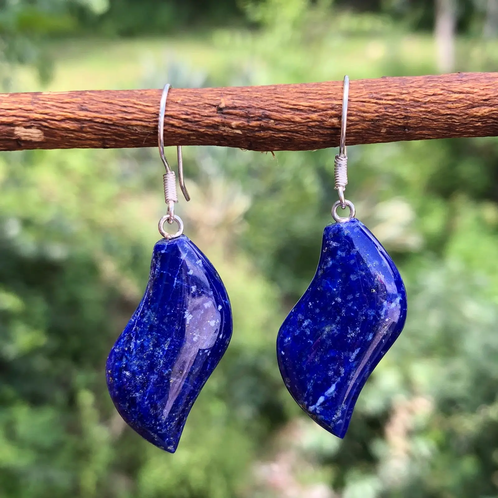 Beautiful Design Lapis Lazuli Stone Earrings/ Lapis Lazuli jewelry Lapis Earrings
