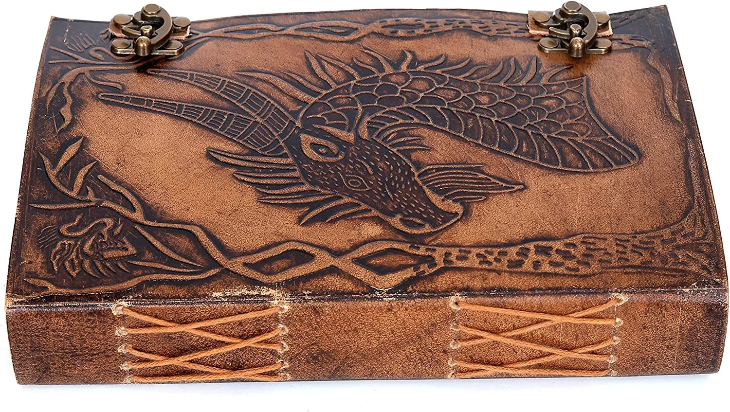 Vintage paper journals Deckle edge Paper Celtic Unicorn Leather Embossed Journal with lock Blank Notebook sketchbooks and dairy