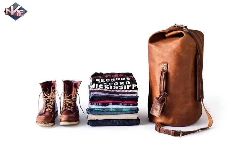 Handmade Custom Leather Duffle bags for Men and wholesale Leather Travel Overnight Weekend Sports Gym Duffel Carry On bag