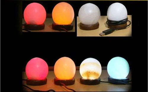 Seven Colour Changing Himalayan USB Ball Shaped Crystal Rock Salt Lamp with USP port to Attach With your Laptop anywhere