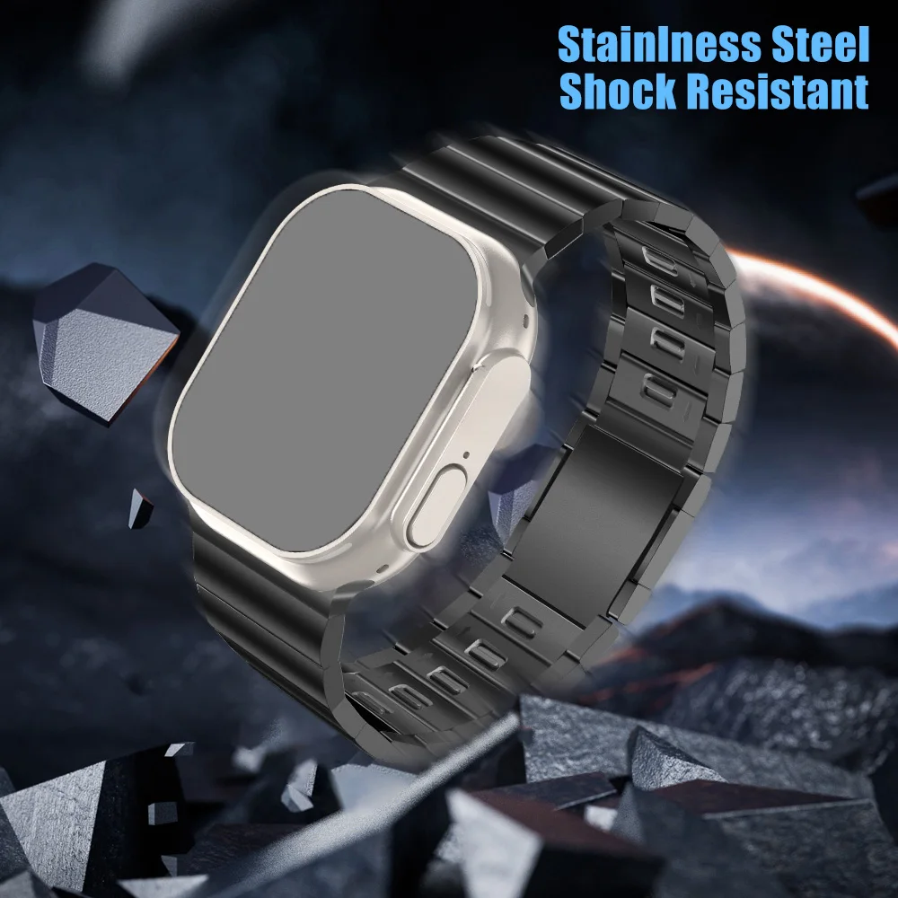 38mm 22mm sliding magnetic buckle steel strip Titanium Metal Strap Smart Watch bands for Apple/Huawei Porsche GT2 watch bands