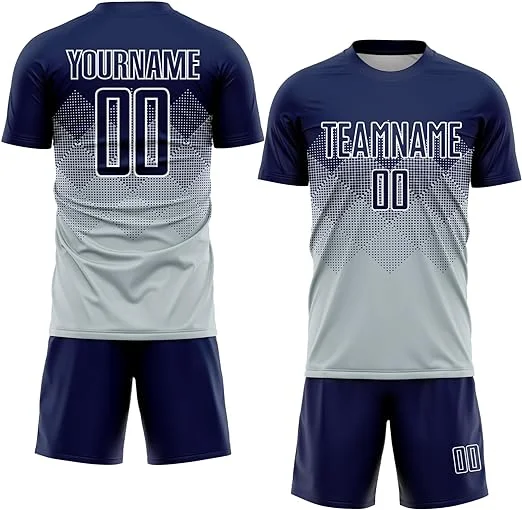 Unisex Quick-Dry Breathable Soccer Training Shirt Football Jersey Set New Design Customizable Team Name for Adults Wholesale