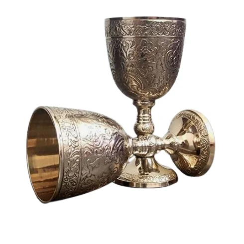 Chalice Goblet For Communion Wine Brass Glass Metal Cup For Royal Celebrations Elegant Wine Goblet Medieval Drinkware Supplies