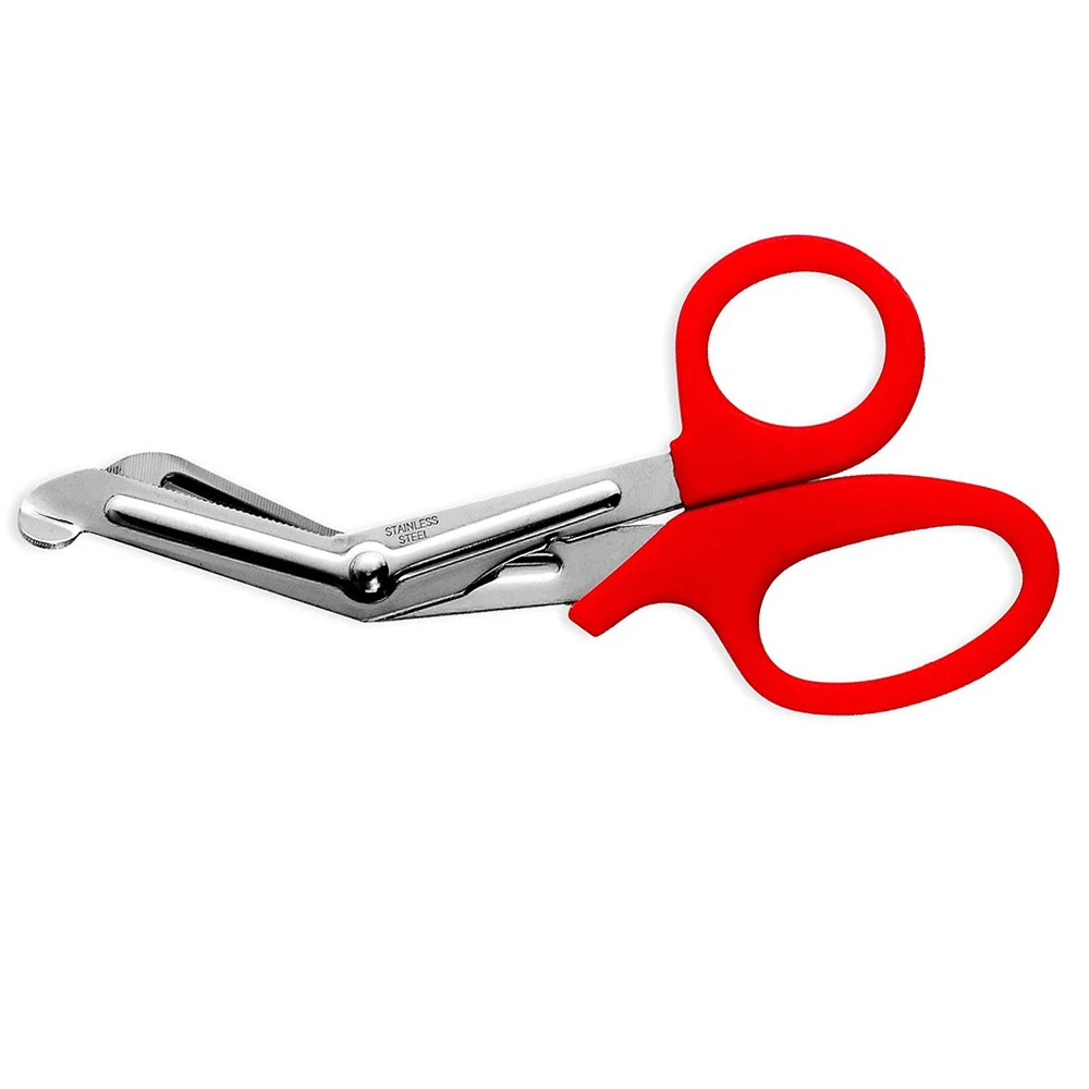 High Grade Red Plastic Handle Bandage Cutting Scissor First Aid Medical Trauma Shears Nurses Universal Scissors