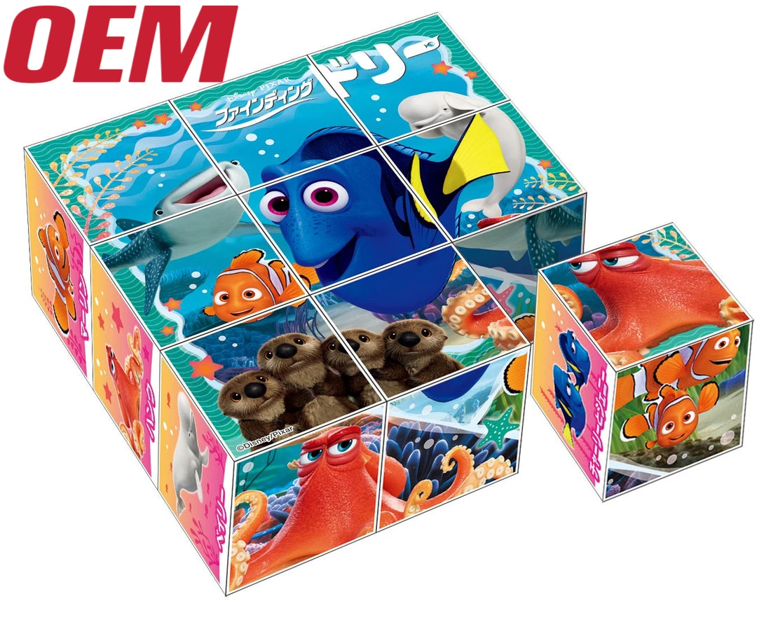 Customized 9 Pieces Game Cube Made Small Cartoon Cube GameToy Make Plastic Cube For Kids