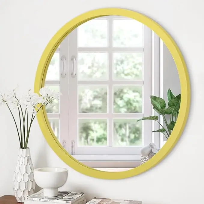 Wall Mirrors Modern Black Gold Large Metal Frame Wall Mounted Bathroom Mirrors Home Decor Hanging Metal Frame Mirror