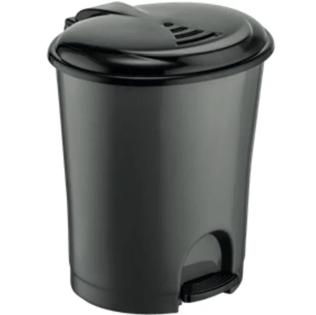 7L Pedal Operated Trash Can with Inner Bucket and Lid Durable Plastic Step-On Waste Bin for Home Office Kitchen Waste Disposal