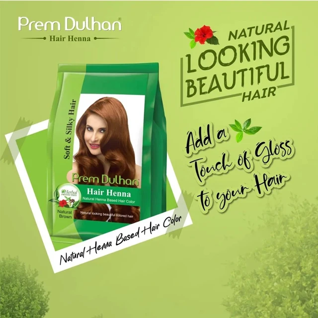 Prem Dulhan Hair Henna Natural Henna Based Hair Color (Natural Brown) - 125g