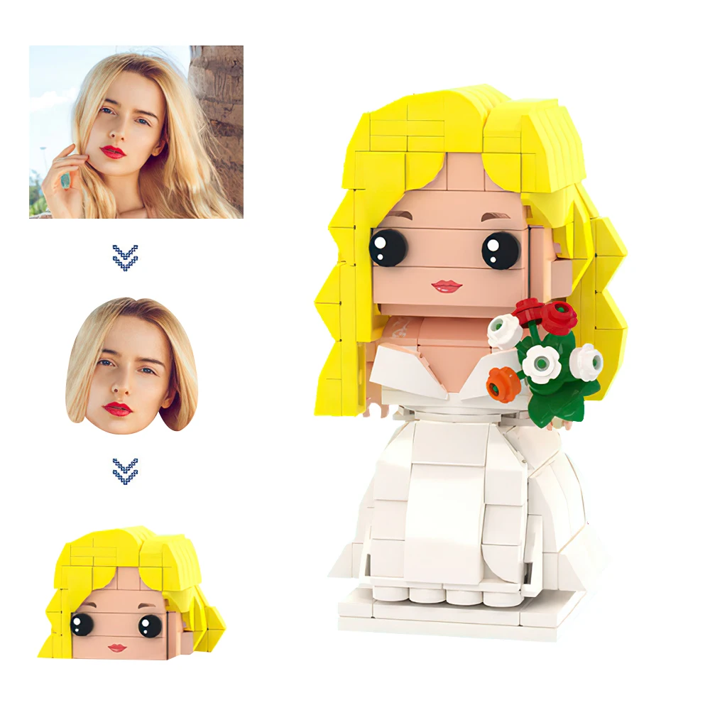 Custom Wedding Dress Figures Small Particle Block Toy Brick