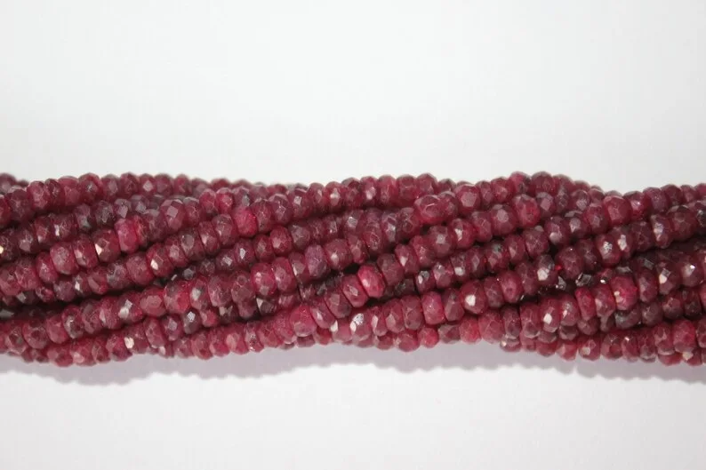 Hot Selling Beautiful Ruby Corundum Top Quality Beads For Jewelry Making Uses Beads Strands Manufacture in India By Exporters